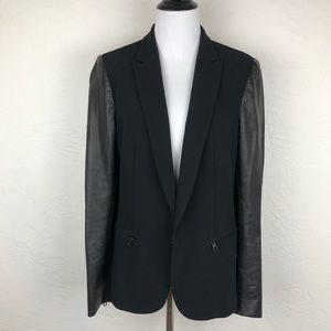 Rag & Bone Lamb Leather Black Blazer Club Jacket